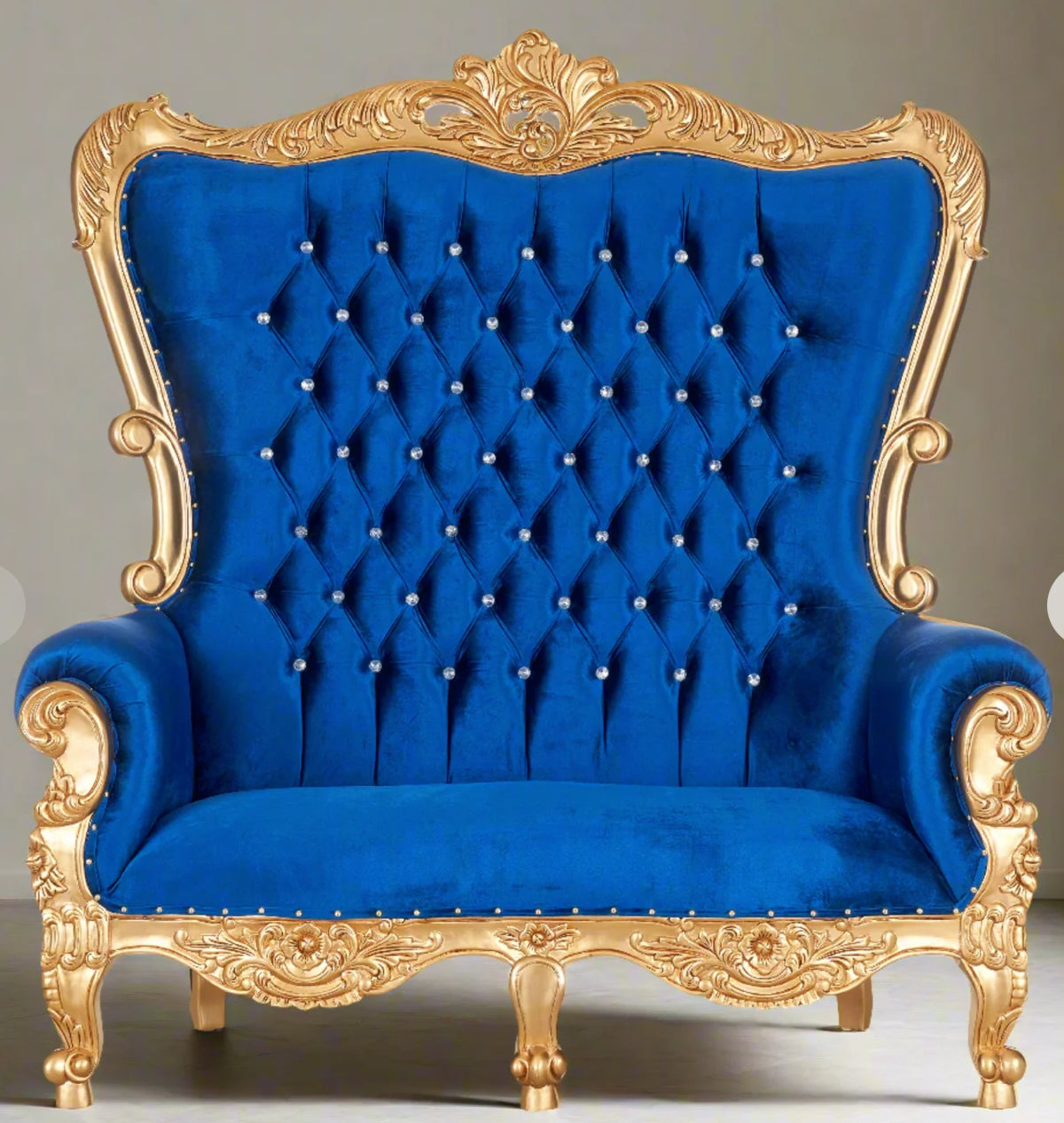 Loveseat Throne- Blue & Gold