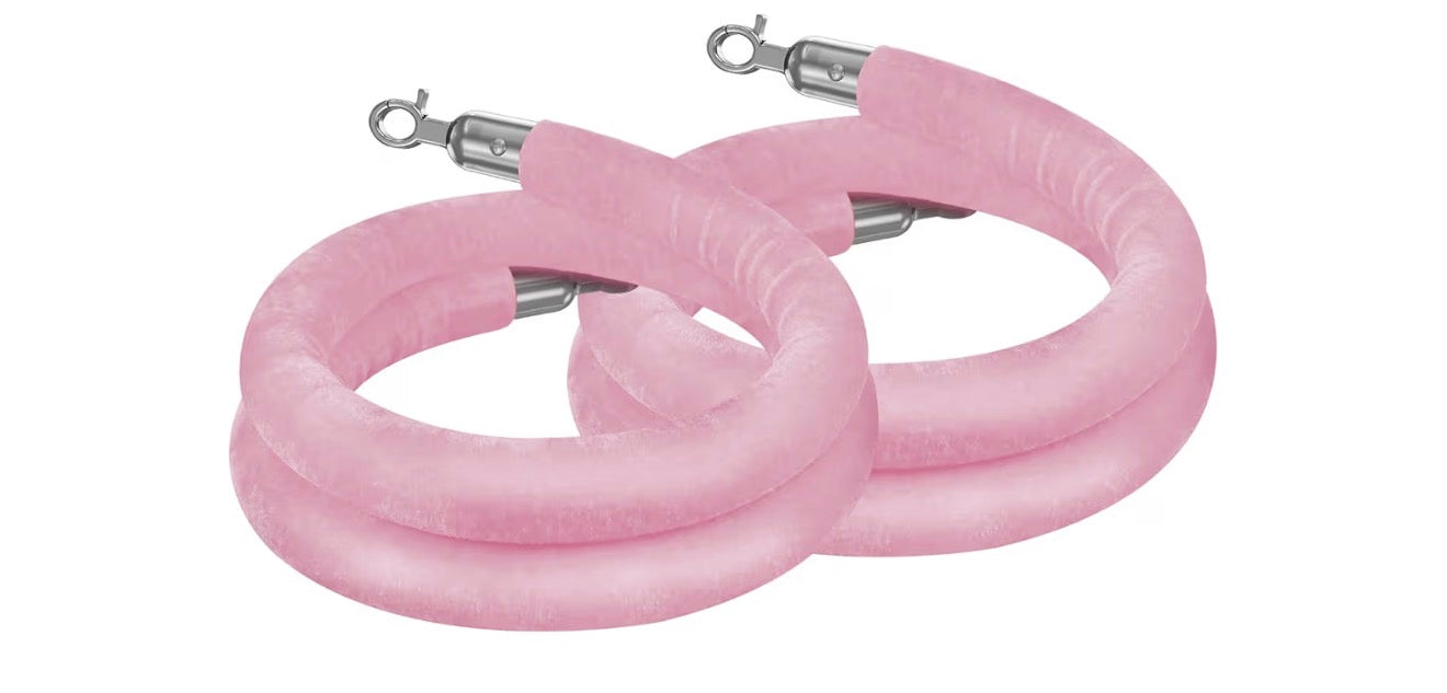 Stanchion Velvet Rope Pink & silver