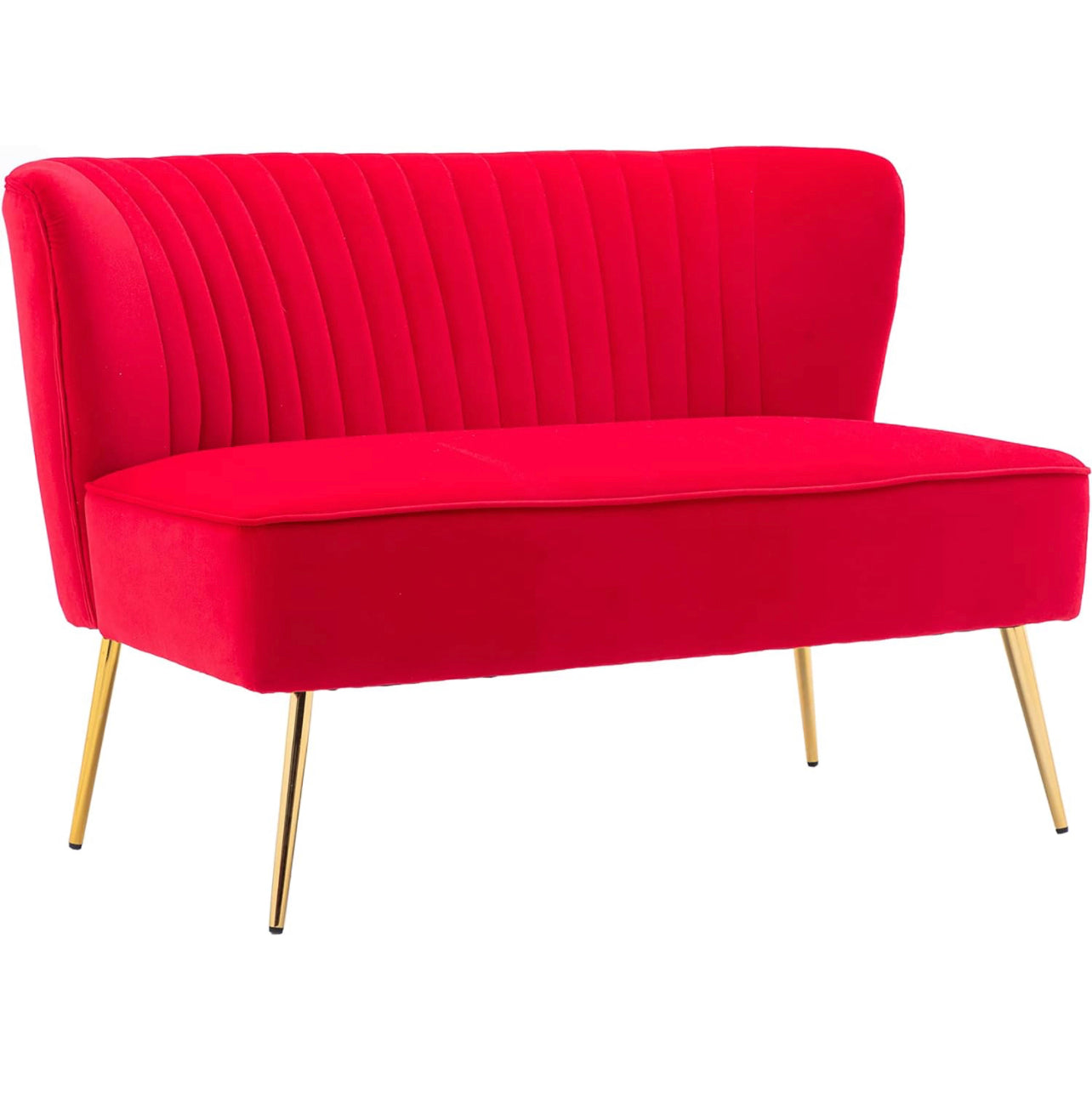 Velvet Loveseat - Red
