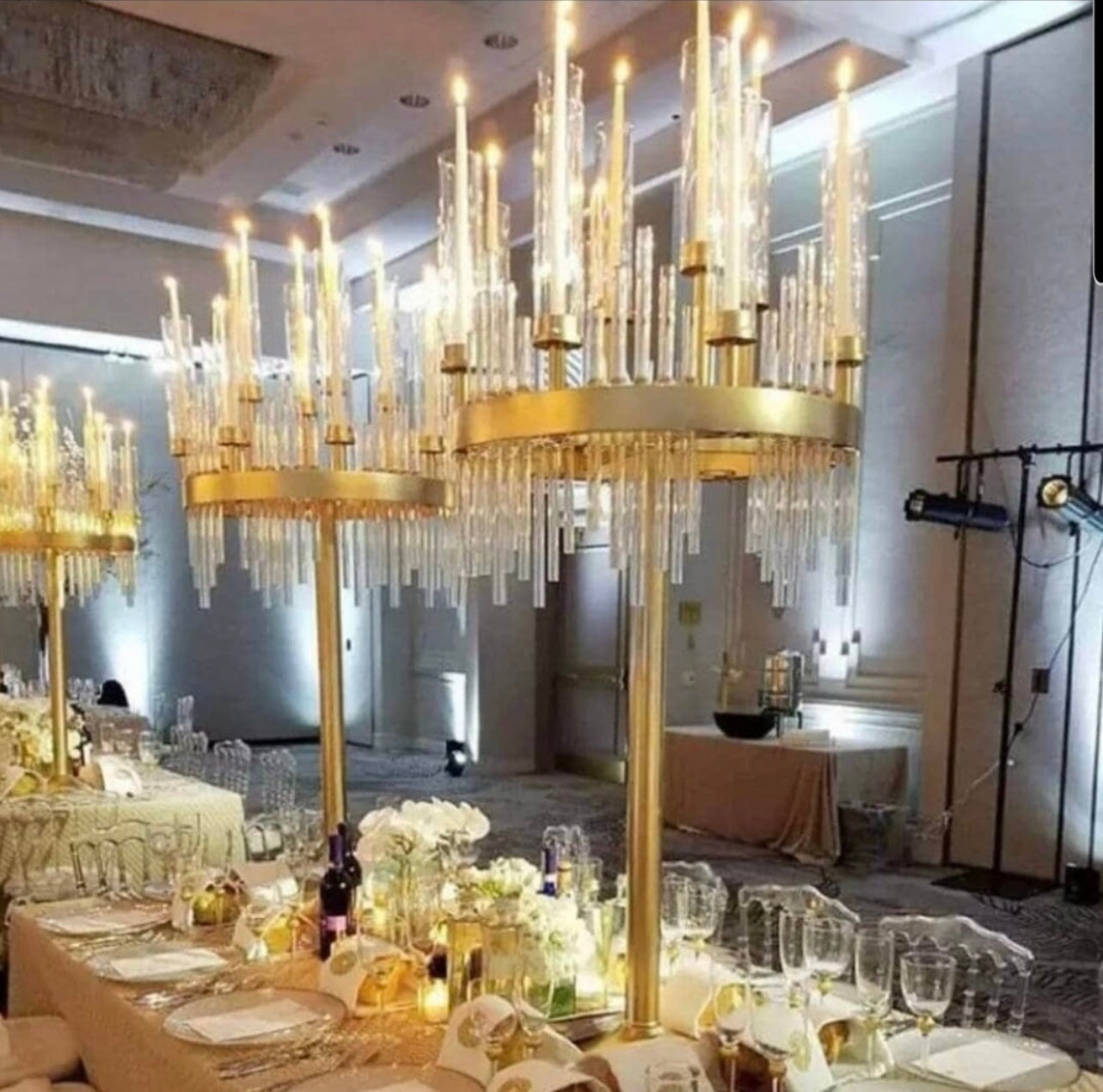 Gold 9 arm Candelabra Centerpiece