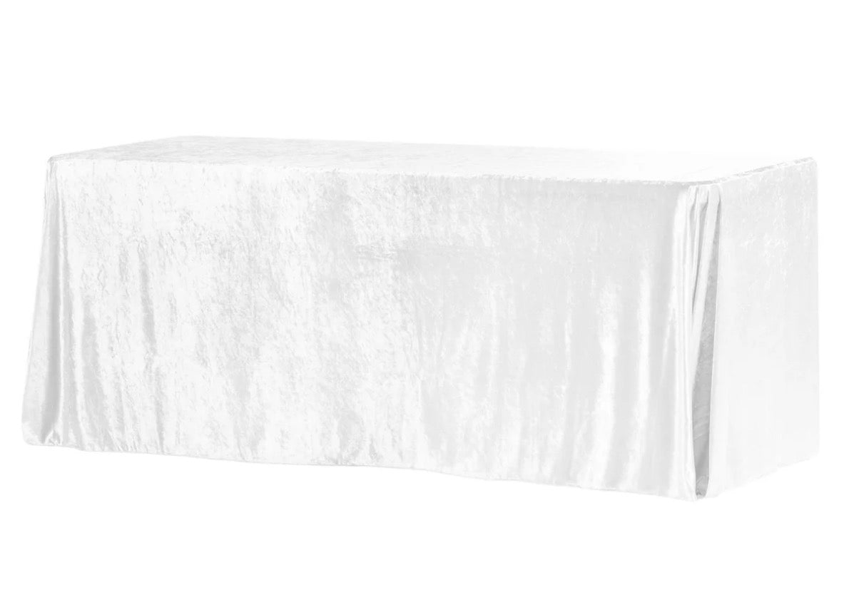 White Velvet Tablecloth Rectangle