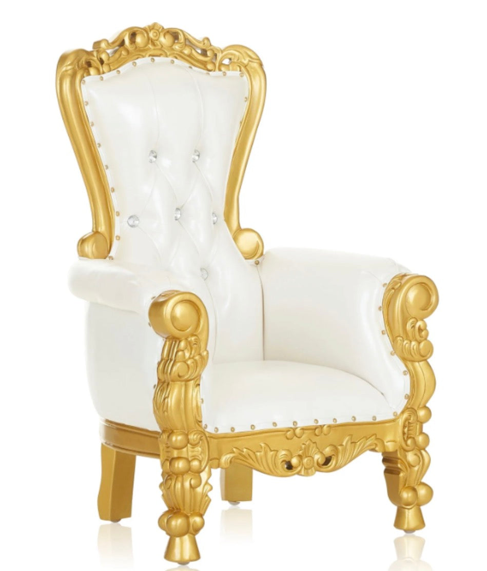 Kid Throne Chair White & Gold