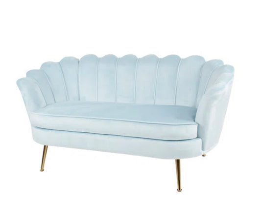 Velvet Loveseat- light Blue