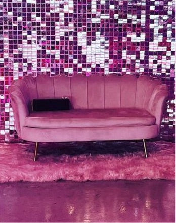 Velvet Loveseat- light pink