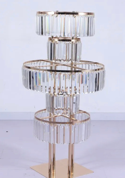 Crystal Pendent Gold Centerpiece