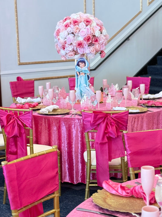 Dark Pink Velvet Tablecloth