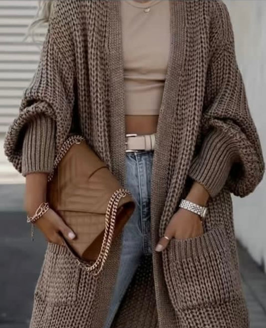 Brown Knit Cardigan