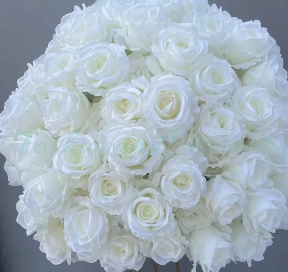 White Silk Rose Ball