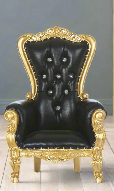 kid Throne Chair Black & Gold