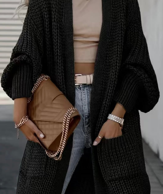 Black Cable knit Cardigan