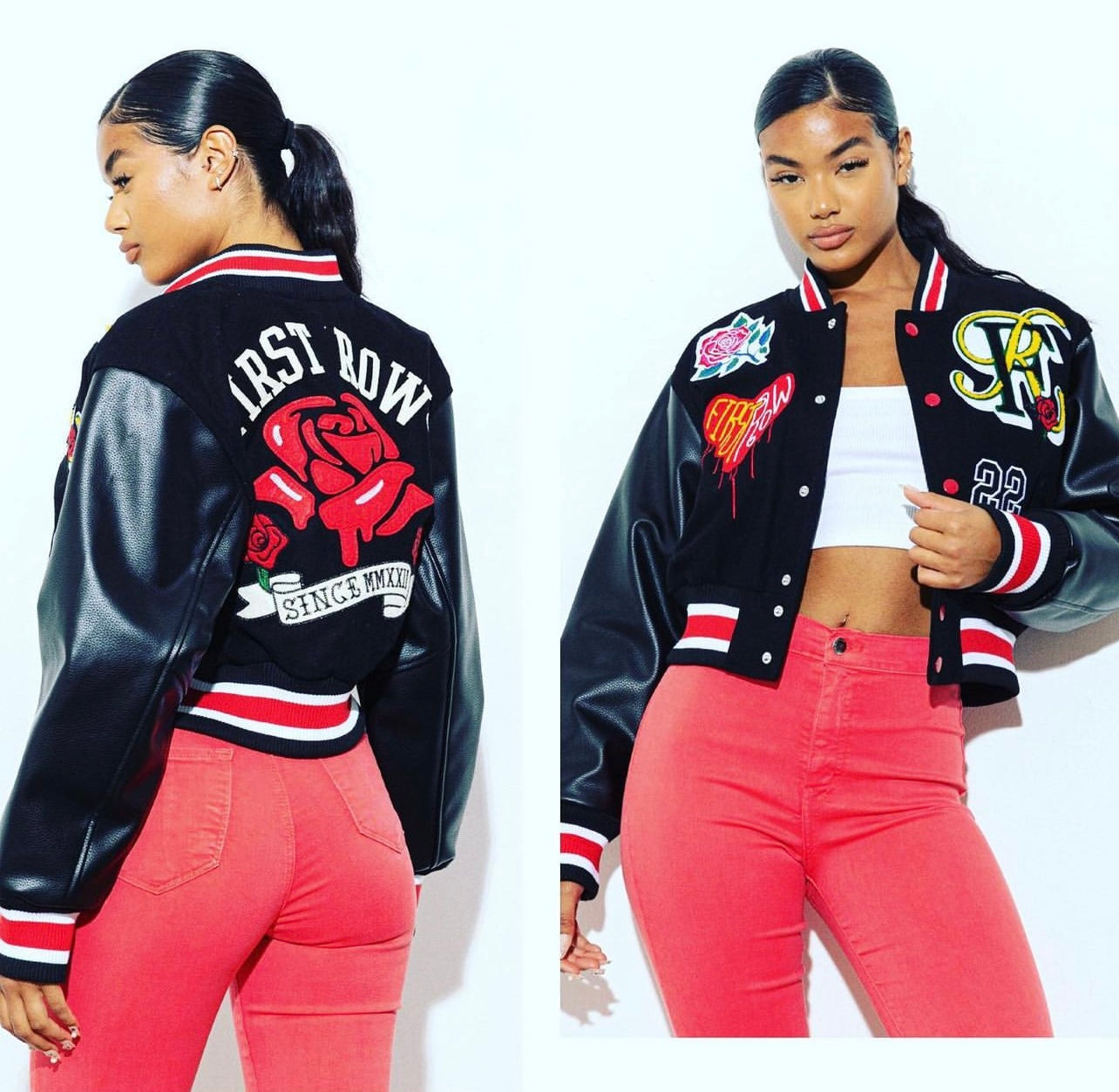 First Row Varsity Crop Jacket