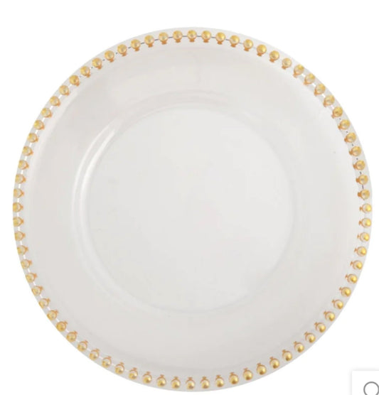 Charger Plate Gold  with bead rim