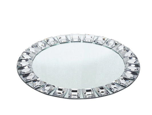 Charger Plate Jeweled Glass Mirror