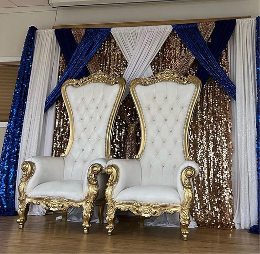 White & Gold Throne Chair