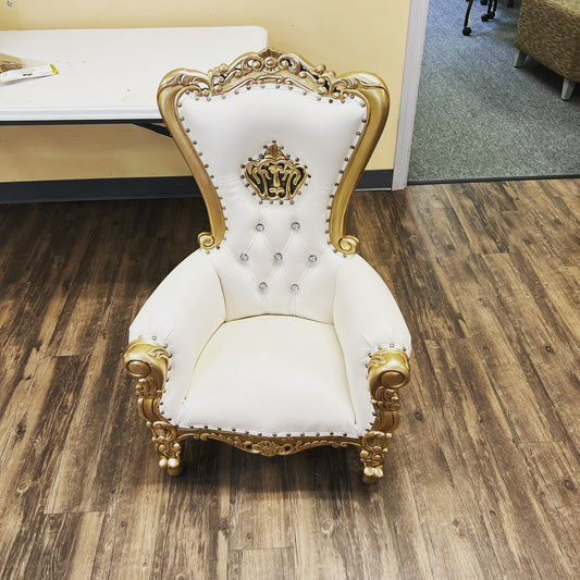 White & gold children throne chair